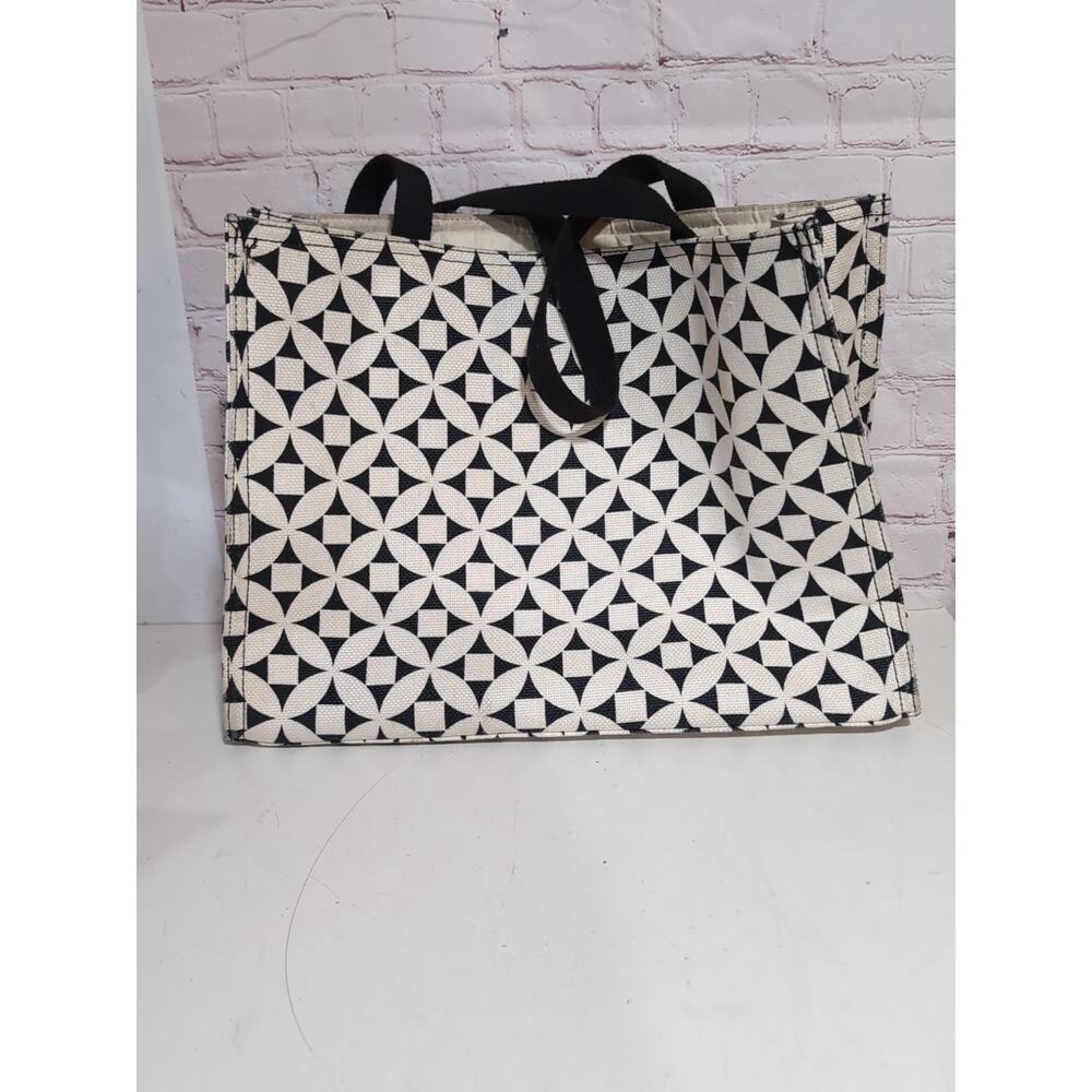 Spartina 459 Kiawah Market Tote Black Ivory Cotton Canvas Discontinued - Picture 10 of 16